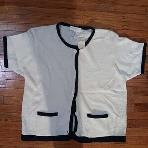 Express Black and White Knit Cardigan